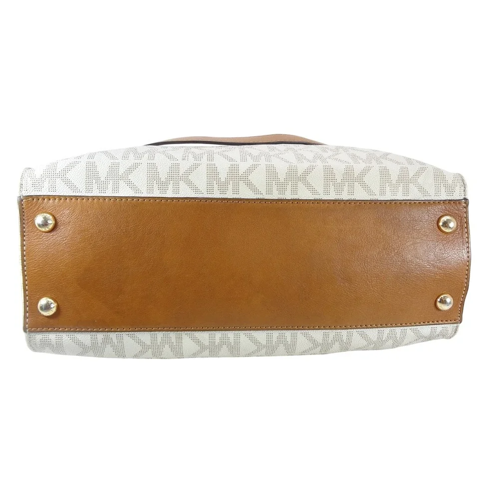 Michael Kors Hamilton Satchel Wallet Set Large Vanilla Brown MK